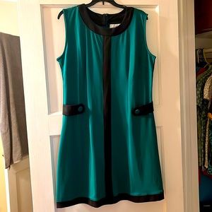Madcap Green and Black Mod shift dress UK18 retro 60s